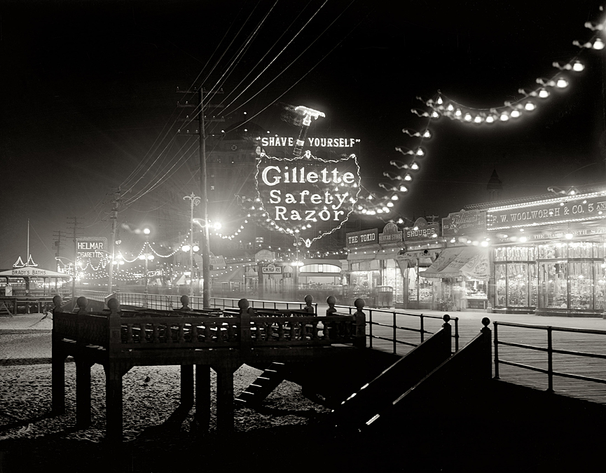 Paseo marítimo de Atlantic City, Nueva Jersey, en 1910. Detroit Publishing, Librería del Congreso