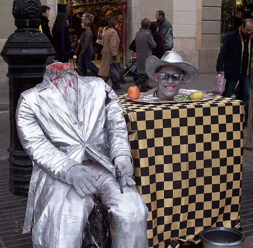 Decapitado en Las Ramblas. Allychou