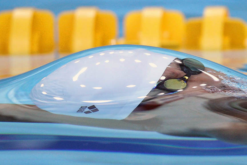 Wang Yaxiong, de China, compitiendo en los 50 metros espalda. Shenzhen, China. Feng Li, Getty Images
