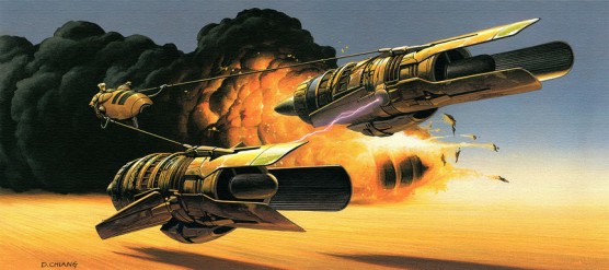 Ilustraciones de Doug Chiang para el storyboard de Star Wars